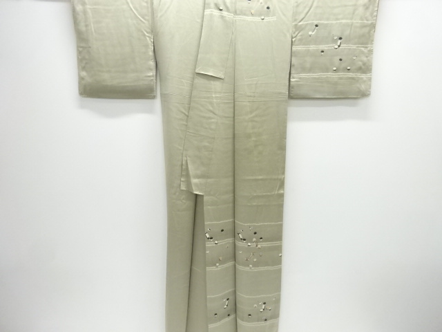  絞り駕籠模様刺繍一つ紋訪問着